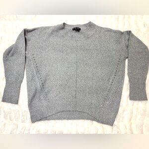 POOF New York Women’s Medium Gray Crew Neck Sweater with Cut Out Detail